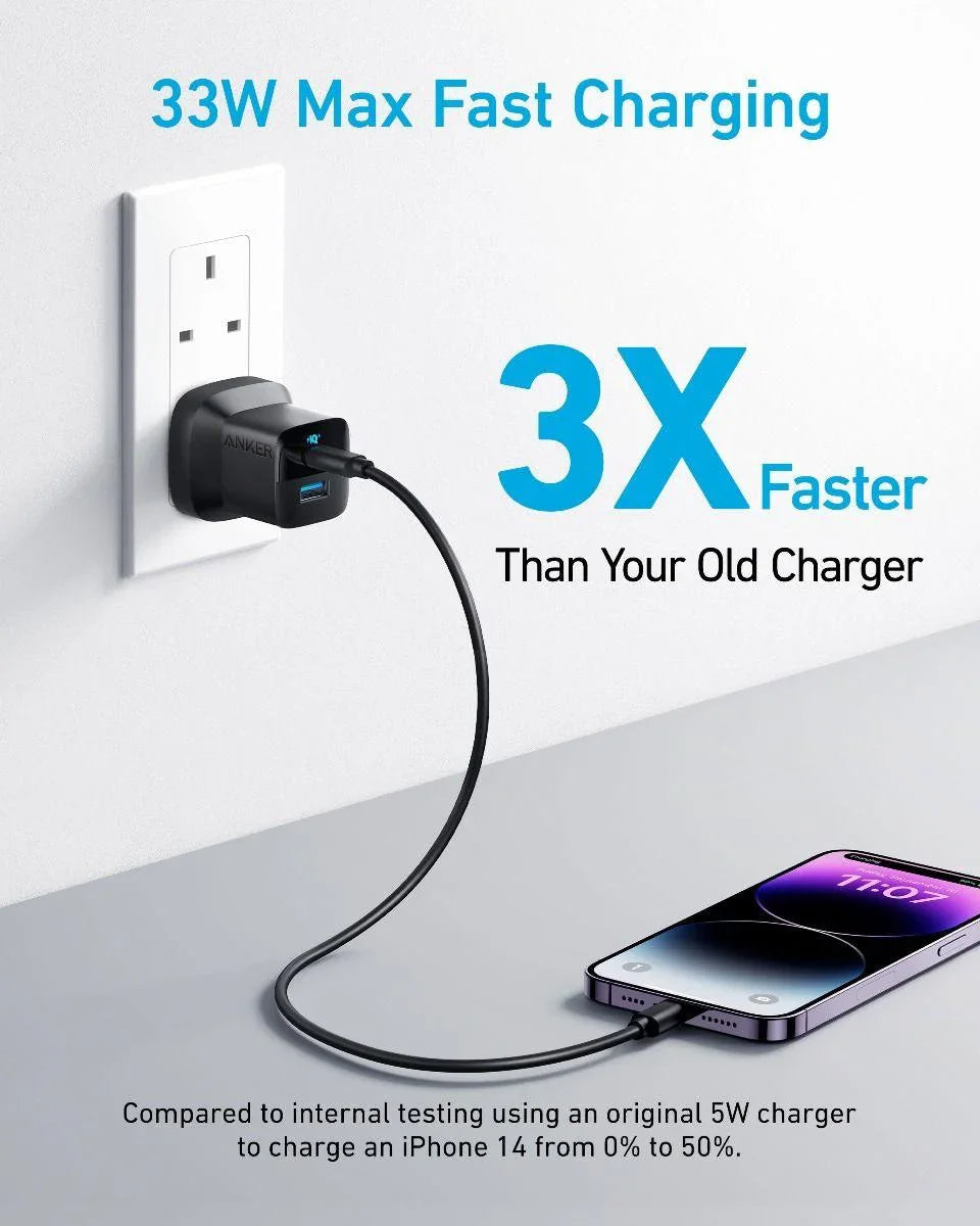Anker 323 Charger (33W) - Black - Anker Kuwait