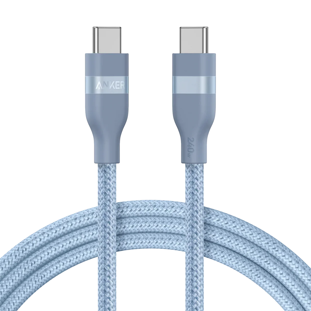 Anker USB-C to USB-C Cable 240W (Upcycled-Braided) (0.9m/3ft) -Blue