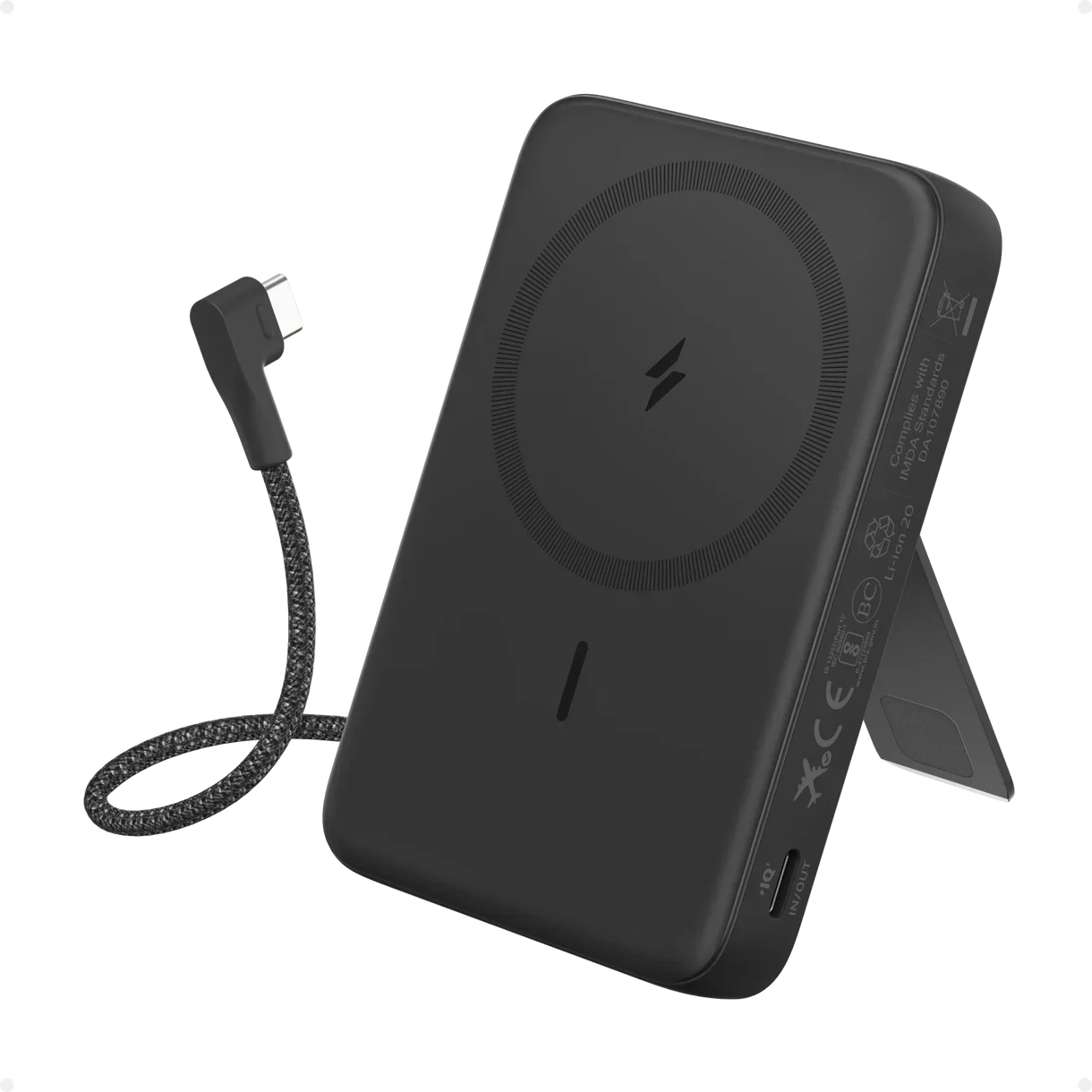 Anker Zolo Wireless Power Bank (10K, 30W, Built-In USB-C Cable) -Black
