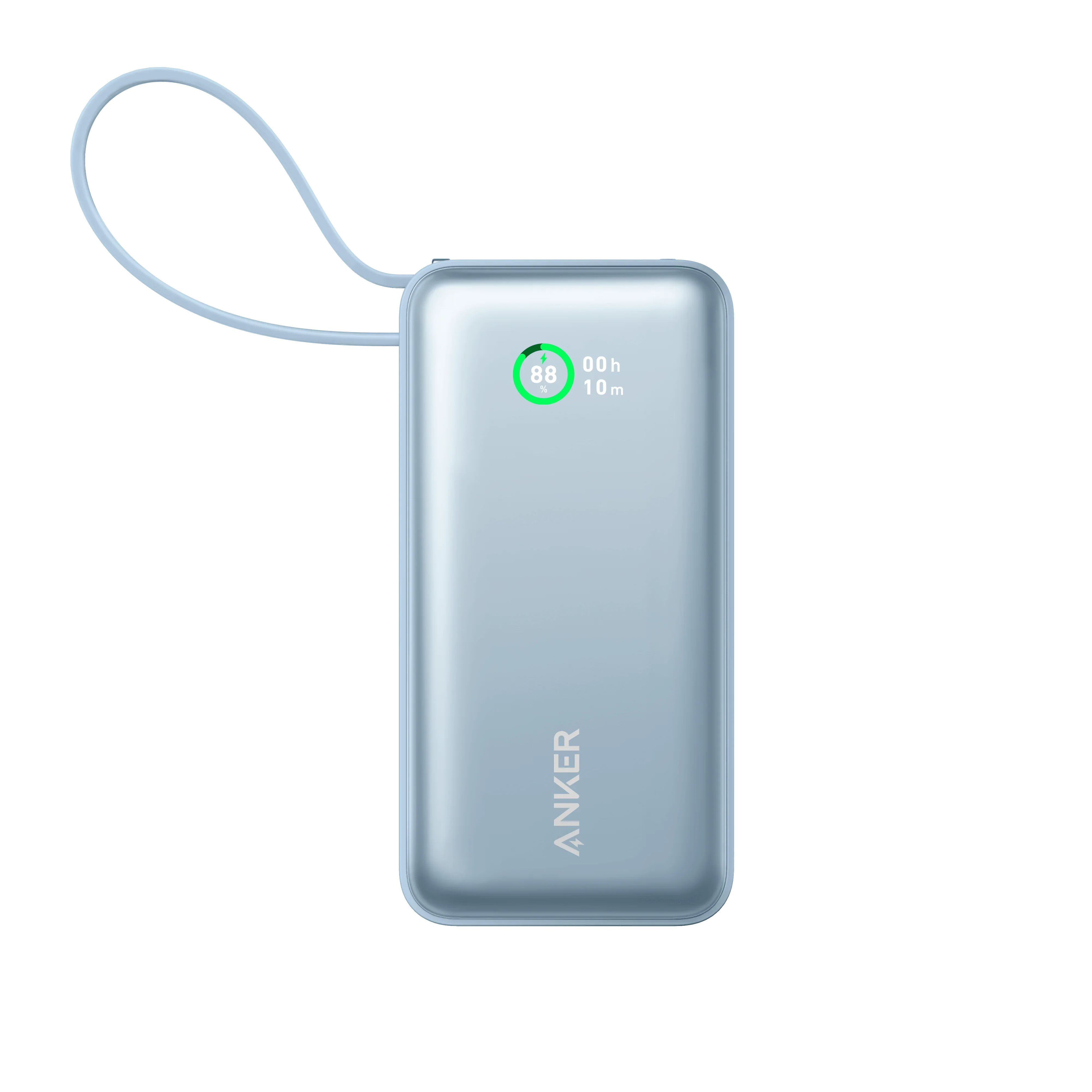 Anker Nano Power Bank (30W, Built-In USB-C Cable) 10000 -Blue - Anker Kuwait