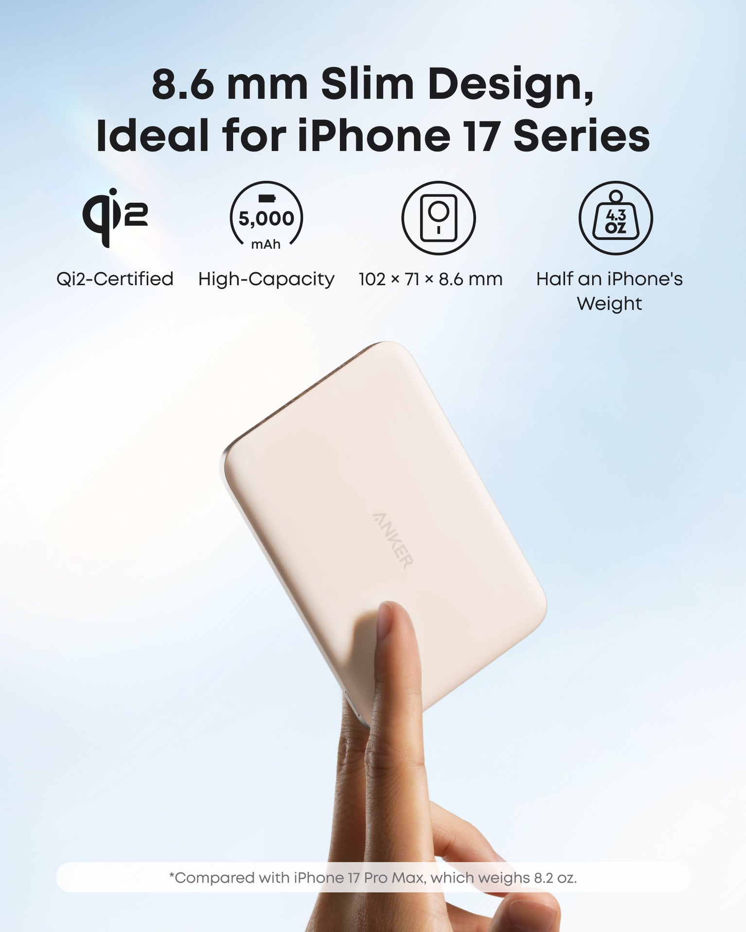 Anker Nano 5K MagGo Slim - Pink