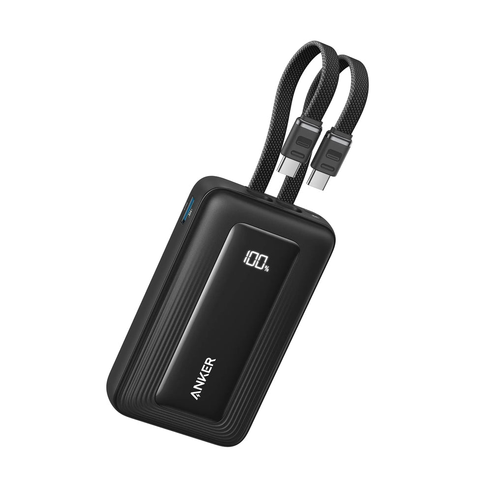 Anker Zolo Power Bank 10K, 35W, Built-in 2USB-C Cables