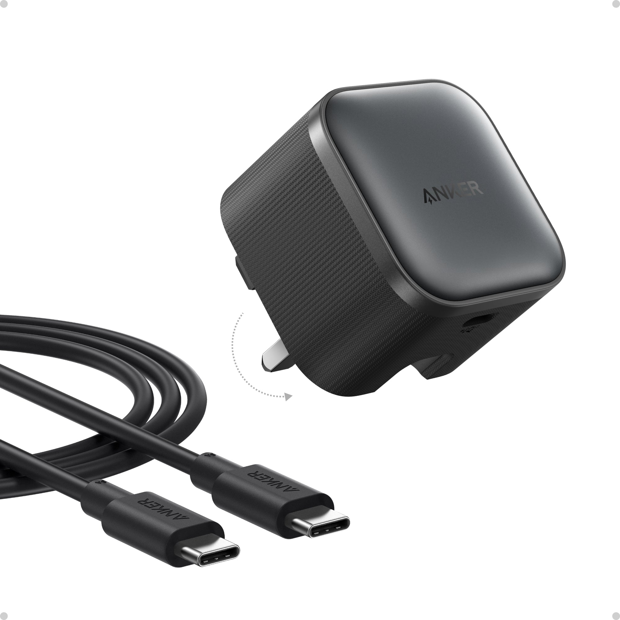 Anker Nano Charger (45W) and 1.8m,6ft USB-C to USB-C Cable