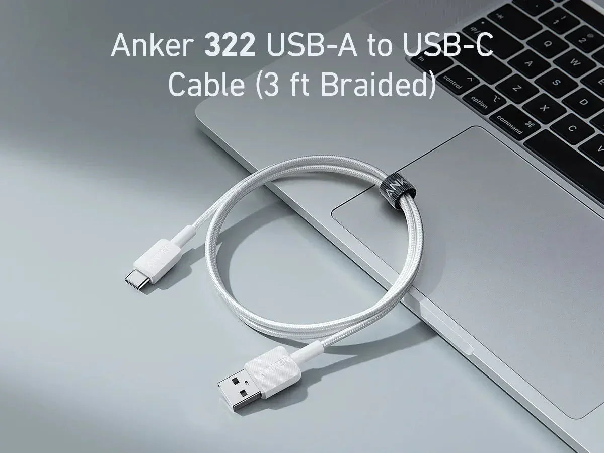 Anker 322 USB-A to USB-C Cable Braided (1.8m/6ft) -White