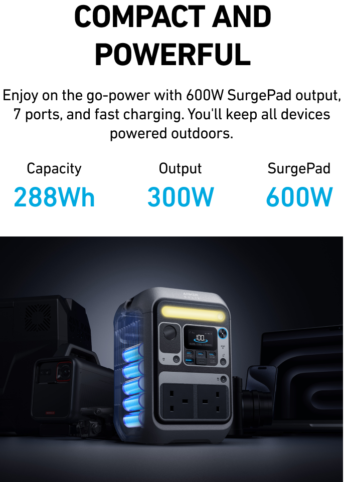 Anker SOLIX C300 Portable Power Station - 288Wh | 300W