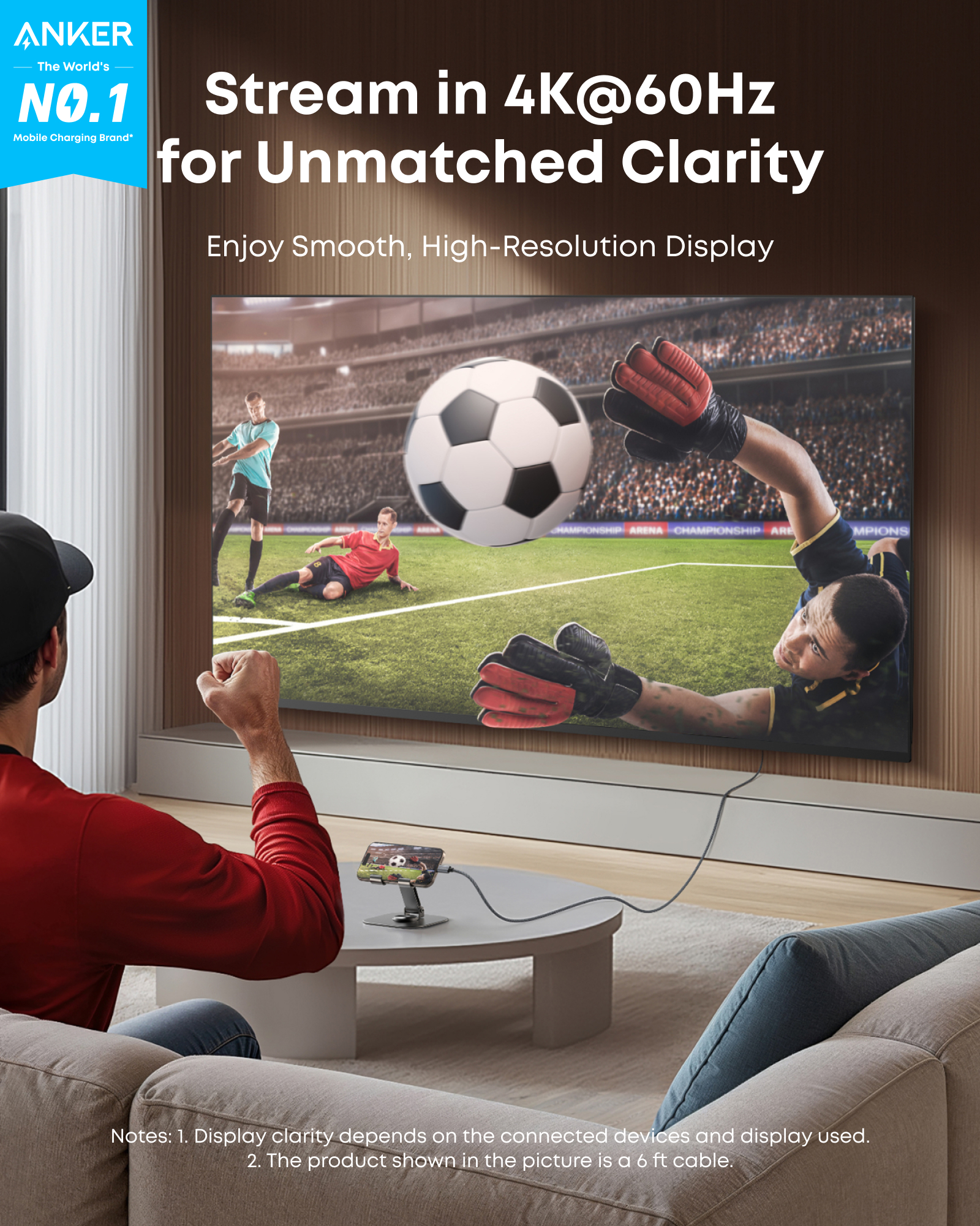 Anker Nano USB-C to HDMI Cable 3 ft, 4K, Braided