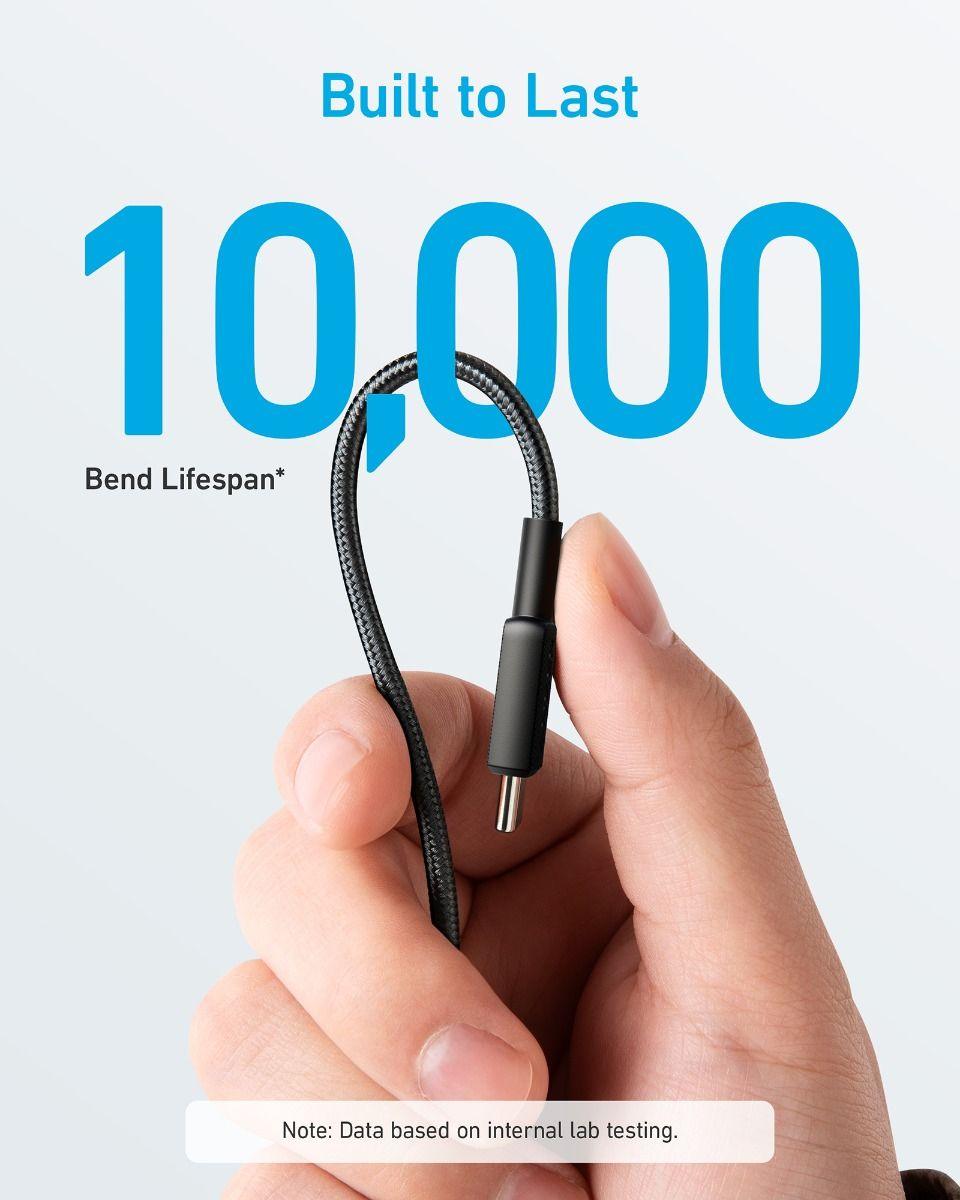 Anker 322 USB-C to USB-C Cable 60W Braided (0.9m/3ft) -Black - Anker Kuwait