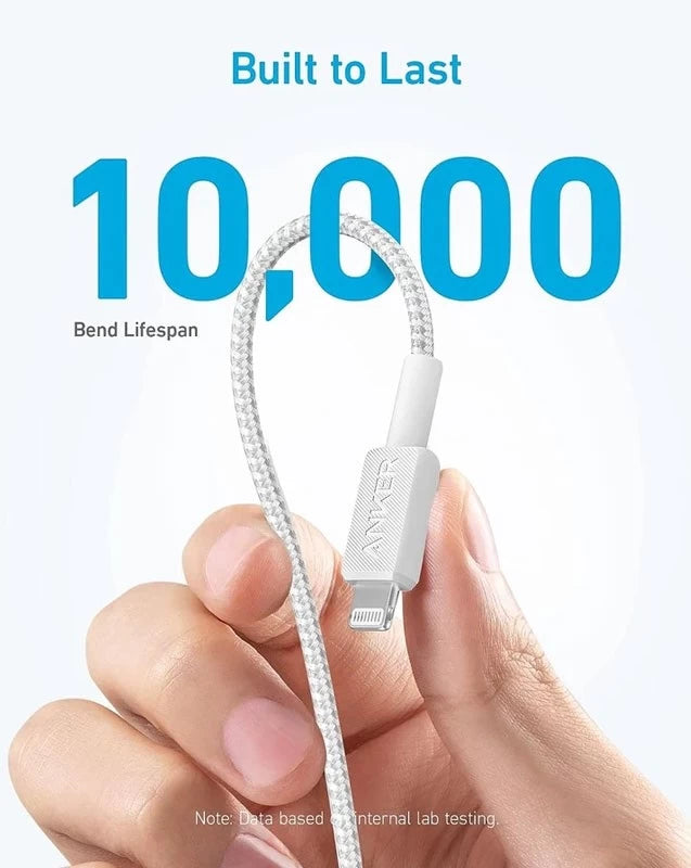 Anker 322 USB-C to Lightning Cable Braided (1.8m/6ft) -White