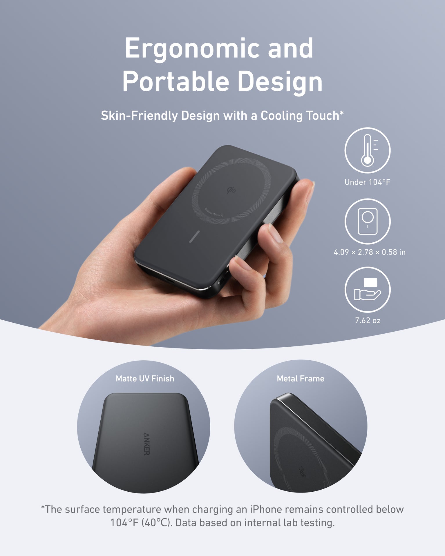 Anker MagGo 10K, Slim - Black