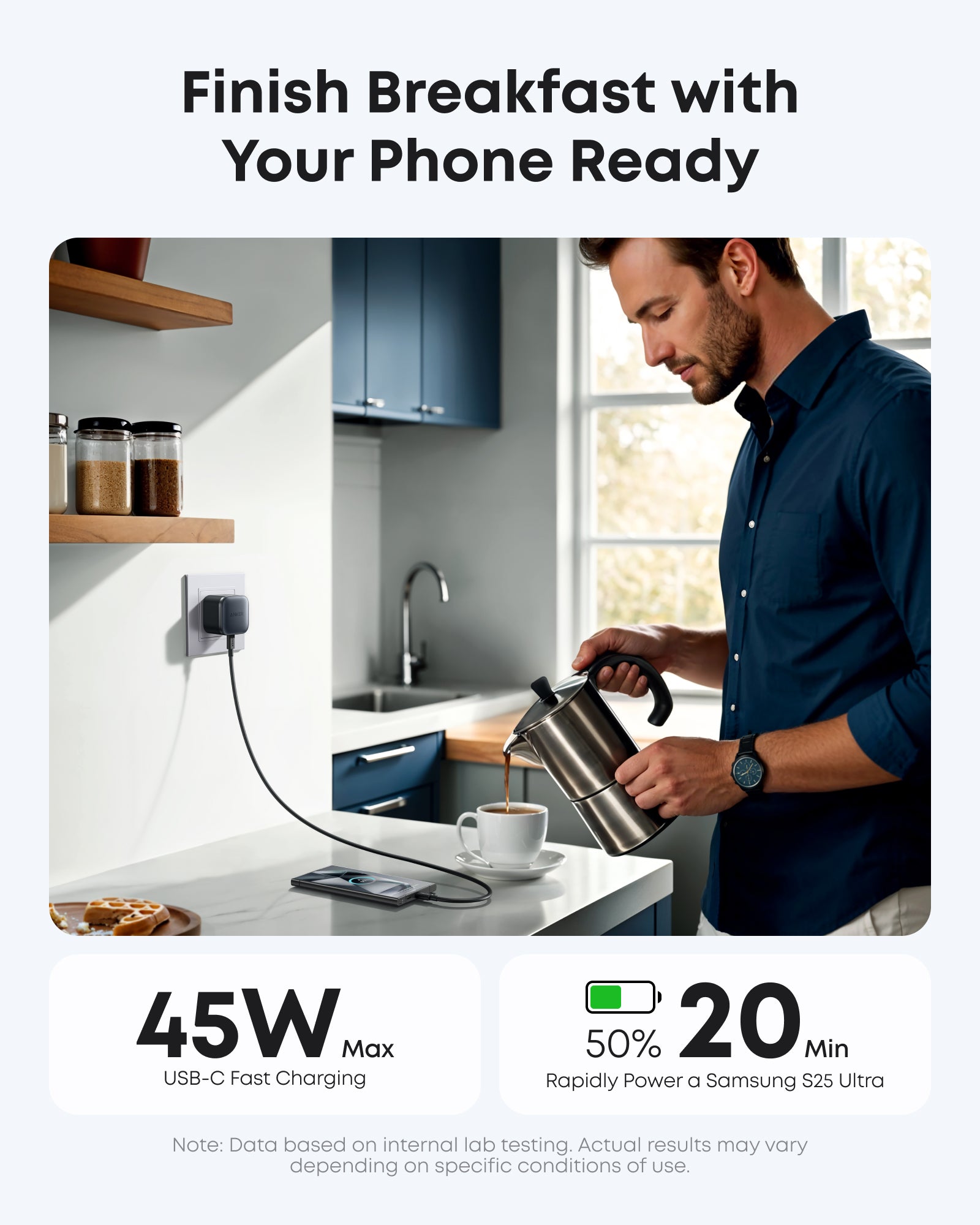 Anker Nano Charger (45W) and 1.8m,6ft USB-C to USB-C Cable