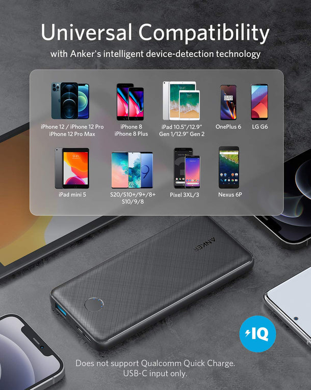 Anker power bank with universal compatibility for iPhone, iPad, Samsung, Pixel & more devices — Anker Kuwait