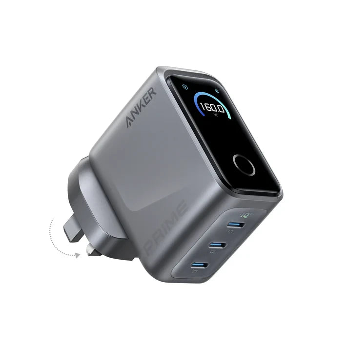 Anker Prime Charger (160W, 3 Ports, Smart Display)