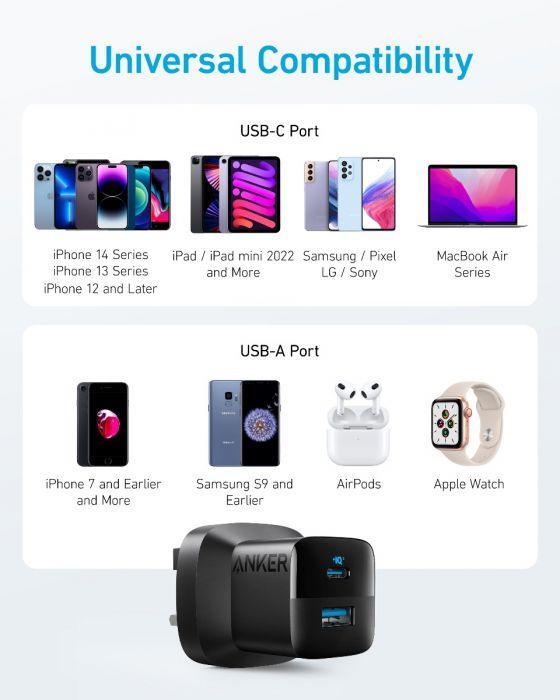 Anker 323 Charger (33W) - Black - Anker Kuwait