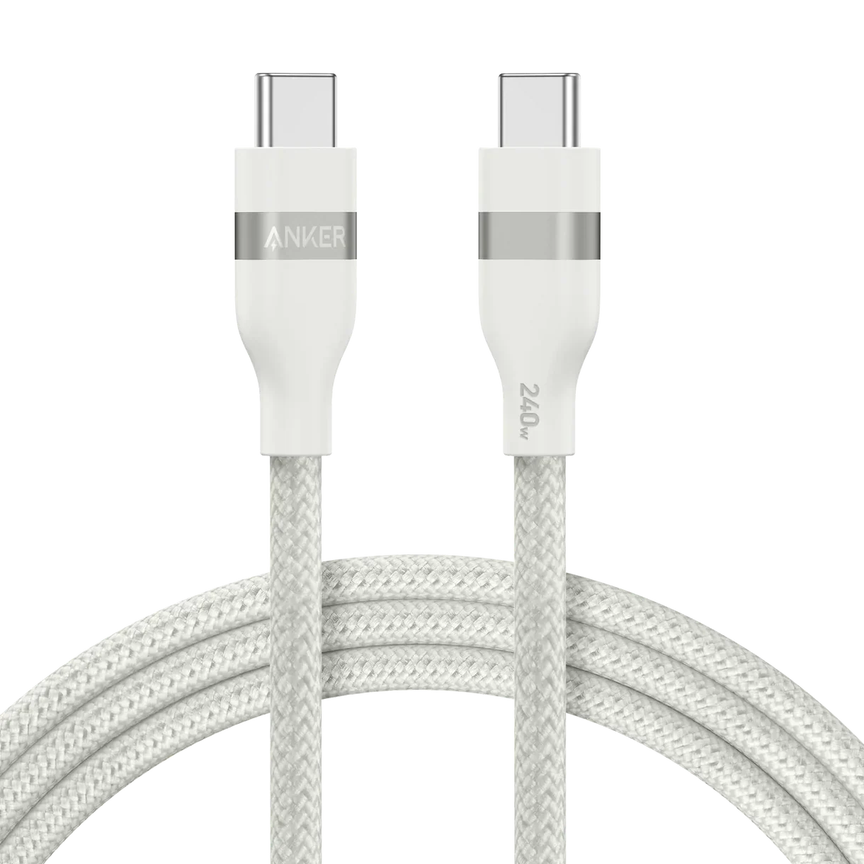 Anker USB-C to USB-C Cable 240W (Upcycled-Braided) (0.9m/3ft) -White