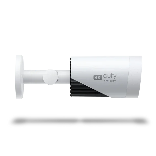 Eufy 4K security camera for home surveillance, sleek white design with mounting bracket