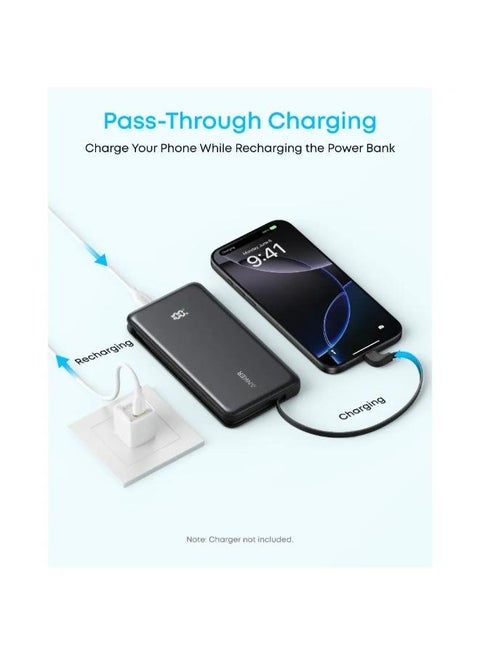 Anker Zolo Power Bank (10K, 22.5W, Built-In USB-C Cable