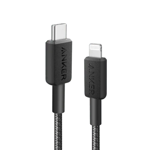 Anker 322 USB-C to Lightning Cable Braided (0.9m/3ft) -Black - Anker Kuwait