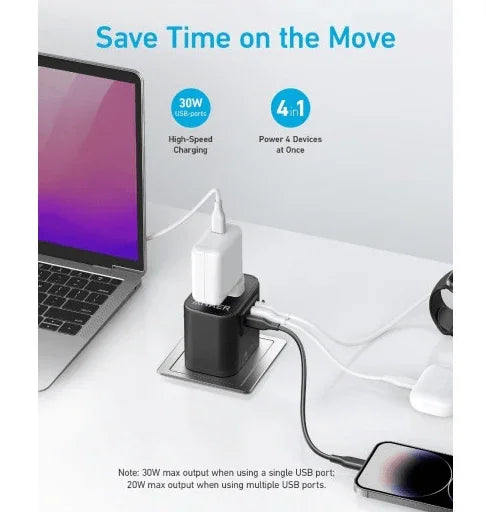 Anker 312 Outlet Extender - Black - Anker Kuwait