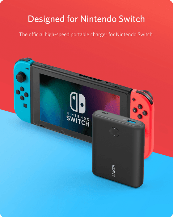 Anker PowerCore 13400 Nintendo Switch Edition -Black - Anker Kuwait