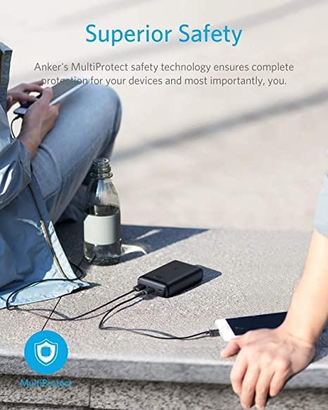 Anker power bank charging phone outdoors with MultiProtect safety tech, Anker Kuwait