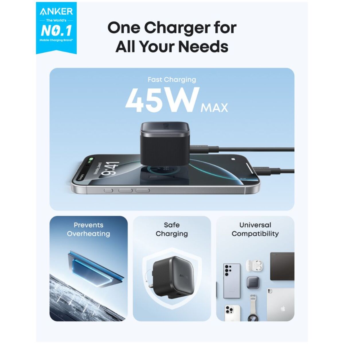 Anker Nano Charger (45W)- Black