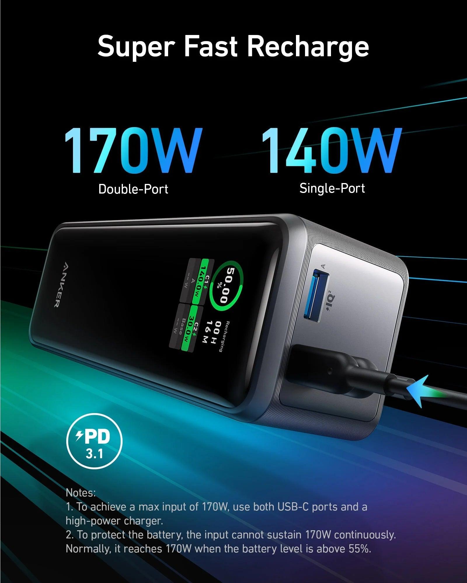 Anker Prime 27,650mAh Power Bank (250W) - Anker Kuwait