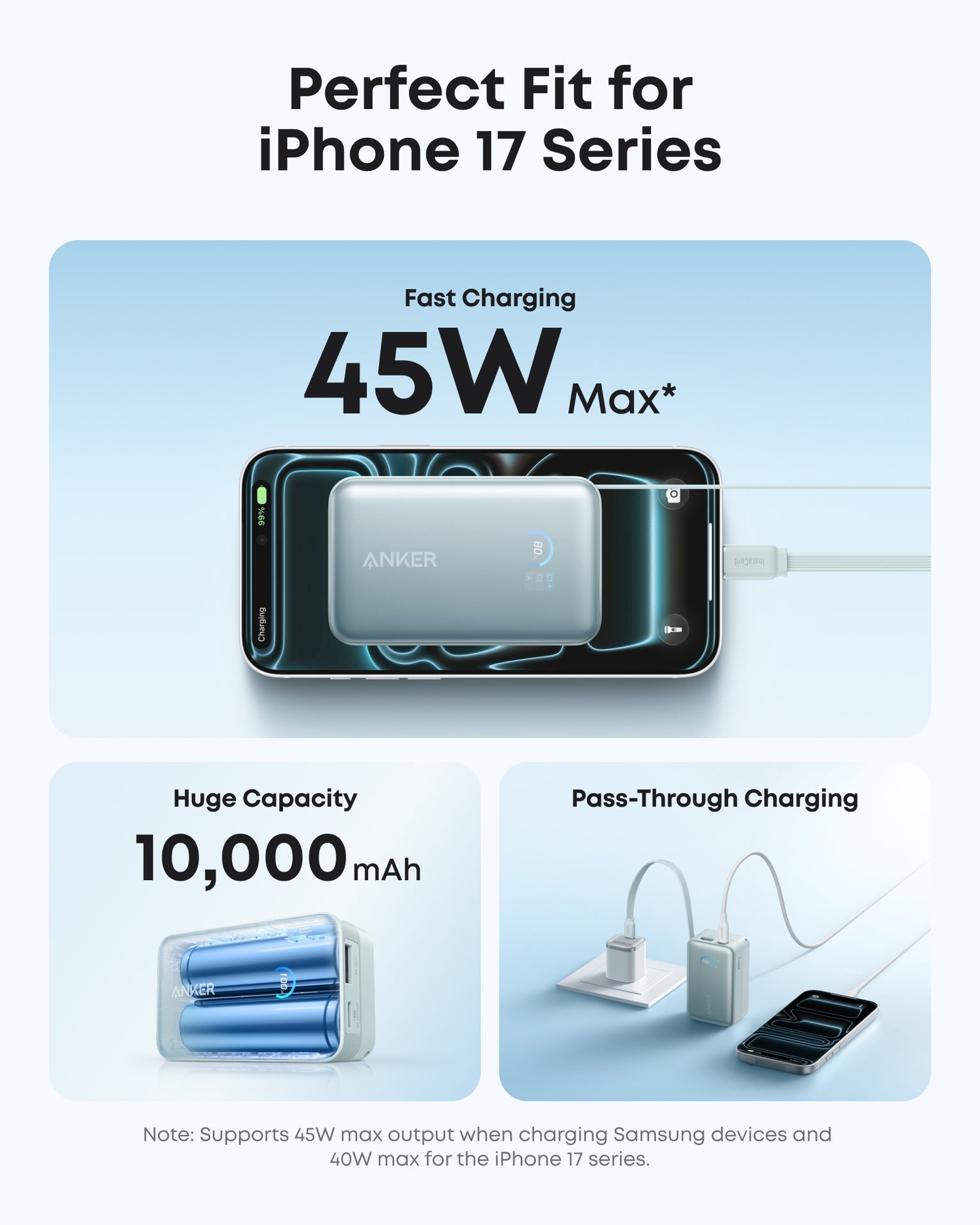 Anker Nano Power Bank 10000mAh 45W Green | Retractable USB-C Cable