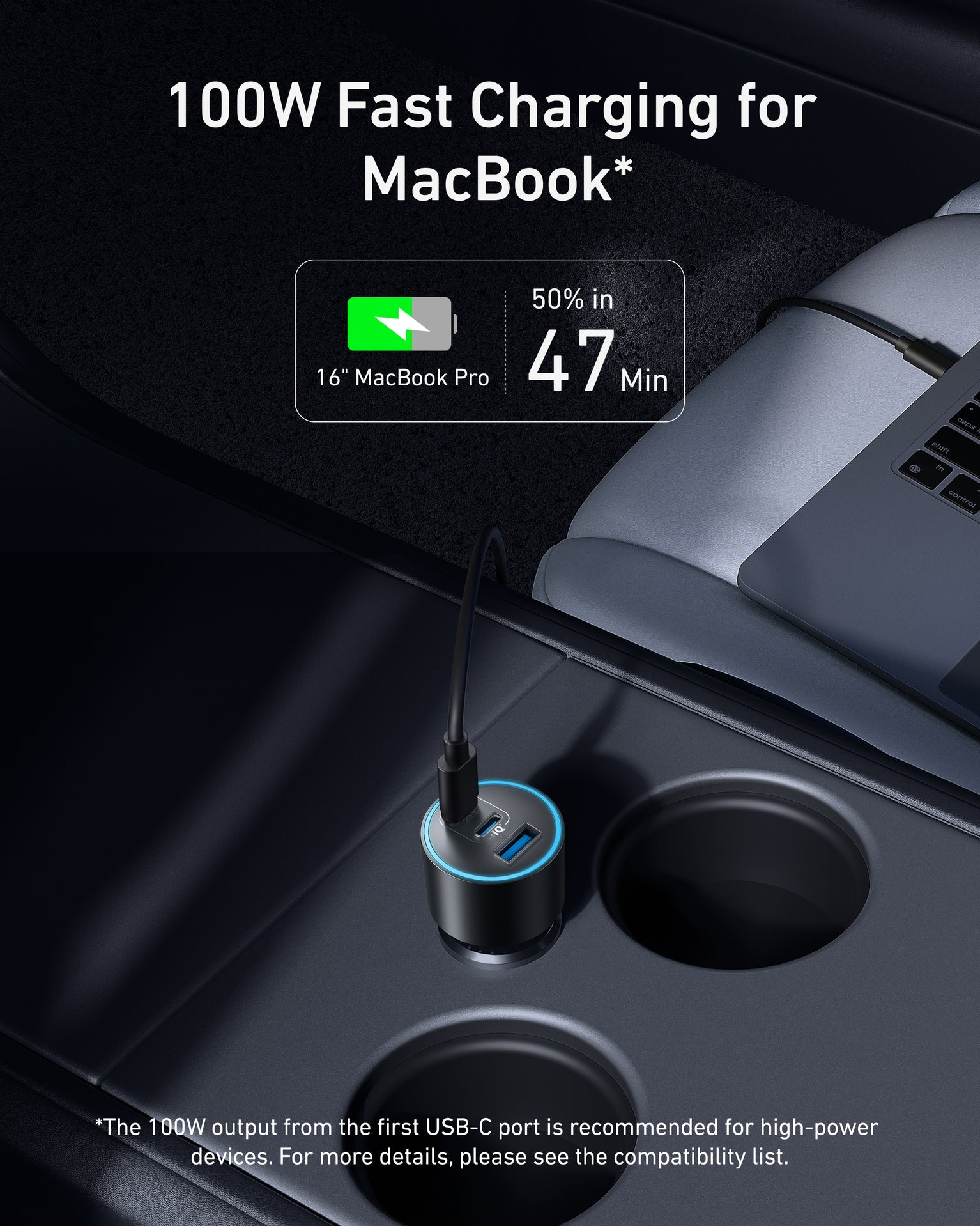 Anker Nano Car Charger 167.5W, 3 Ports