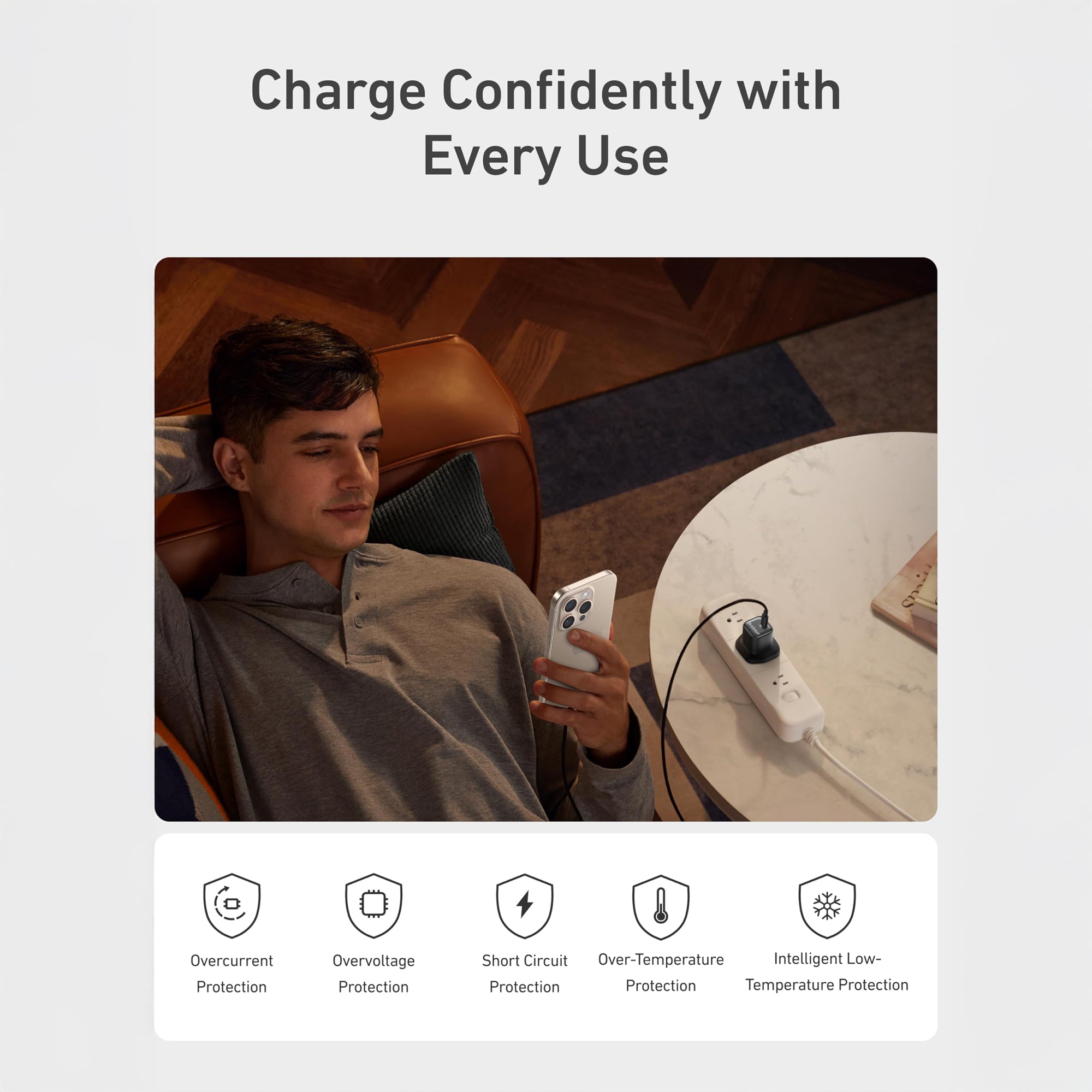 Anker Zolo Charger 30W, PD 3.0 With USB-C to USB-C Cable - Black