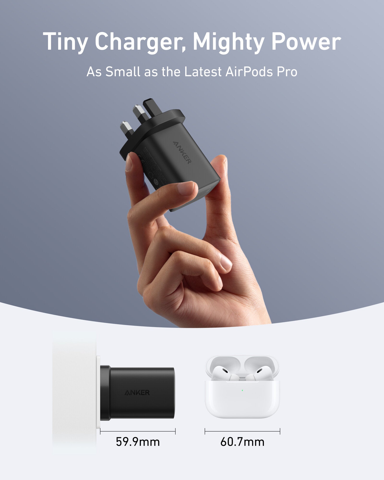 Anker Nano Charger 100W with 1.8m,6ft USB-C Cable