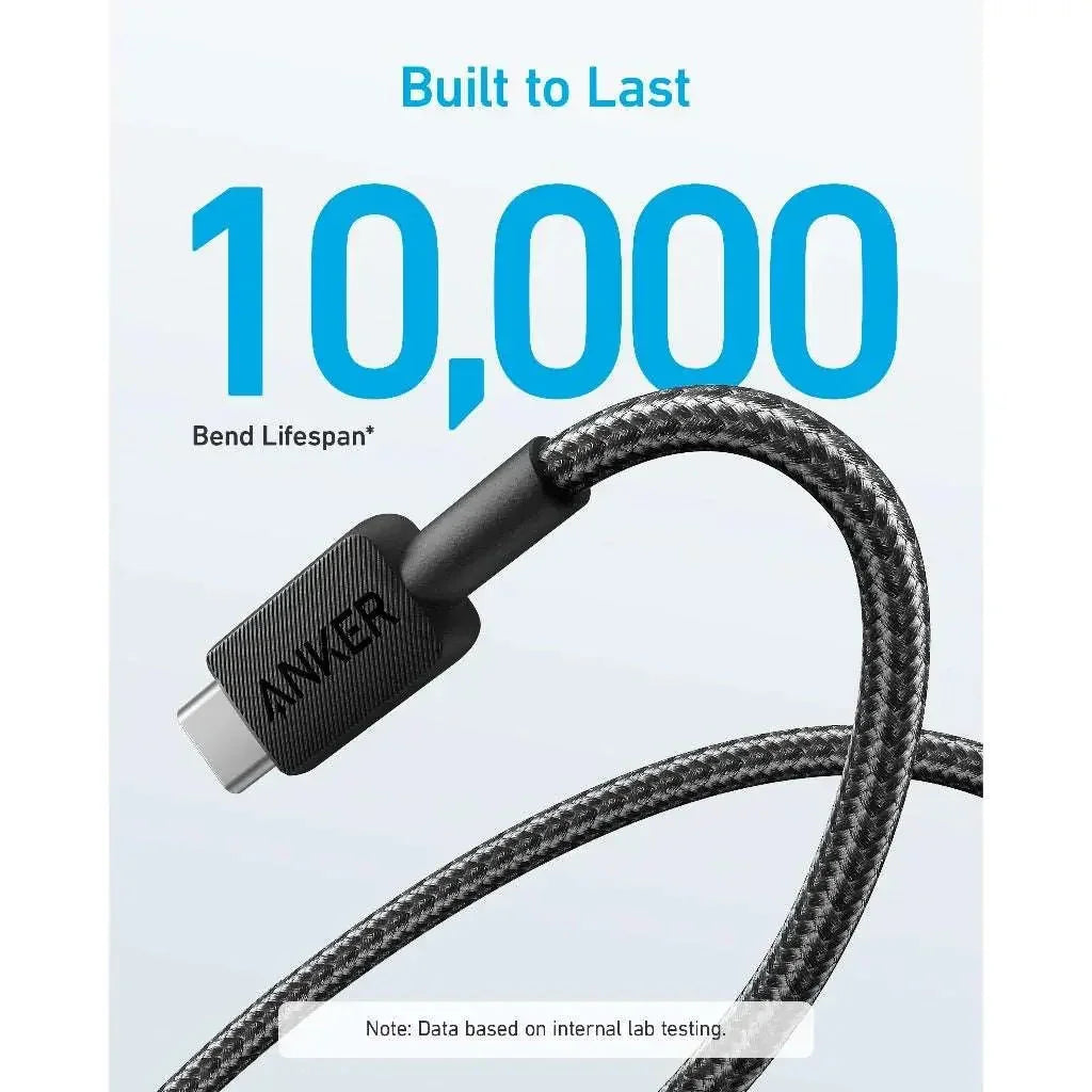 Anker 322 USB-A to USB-C Cable Braided (0.9m/3ft) -White