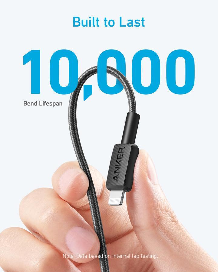 Anker 322 USB-C to Lightning Cable Braided (1.8m/6ft) -Black - Anker Kuwait