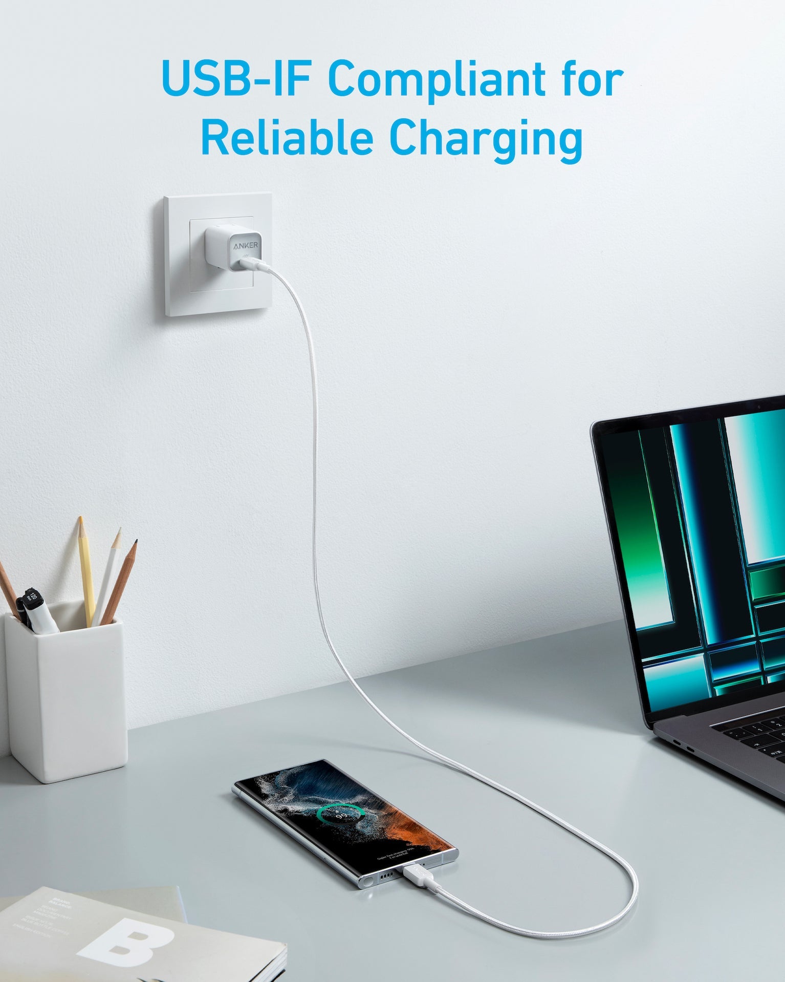 Anker 322 USB-C to USB-C Cable 0.9m,3ft - White