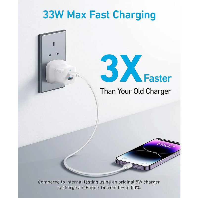 Anker 323 Charger 33W With 3ft USB C To Lightning Cable