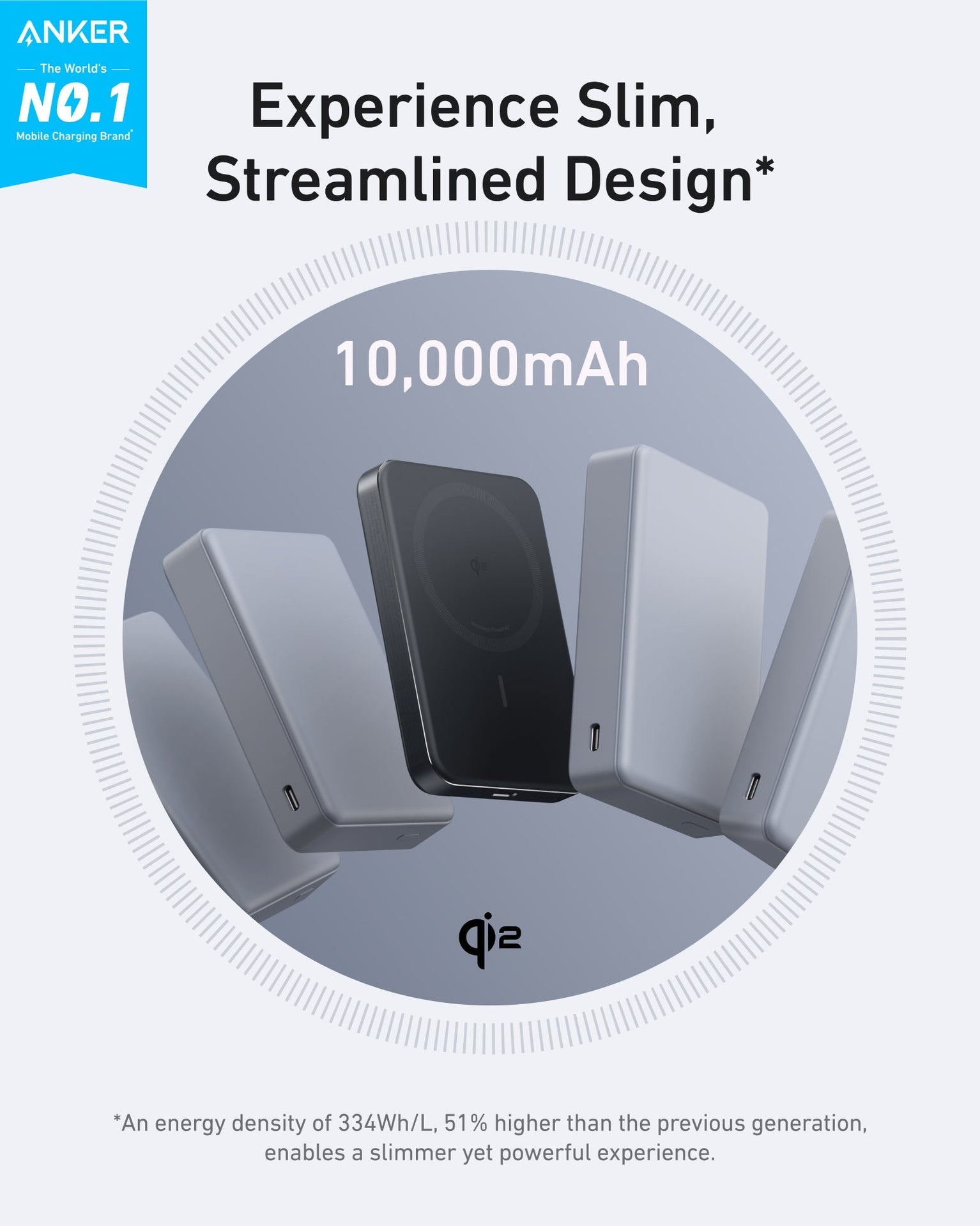 Anker MagGo 10K, Slim - Black