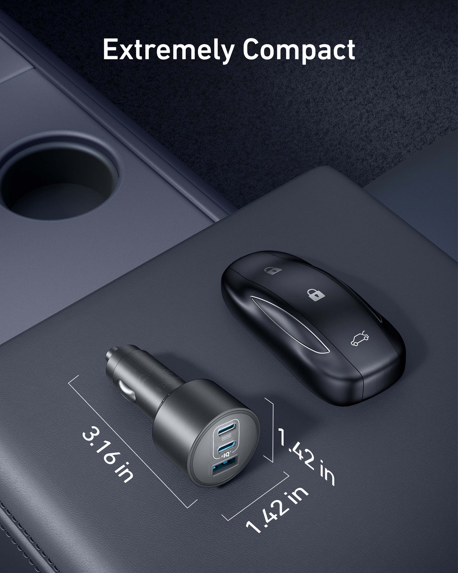 Anker Nano Car Charger 167.5W, 3 Ports