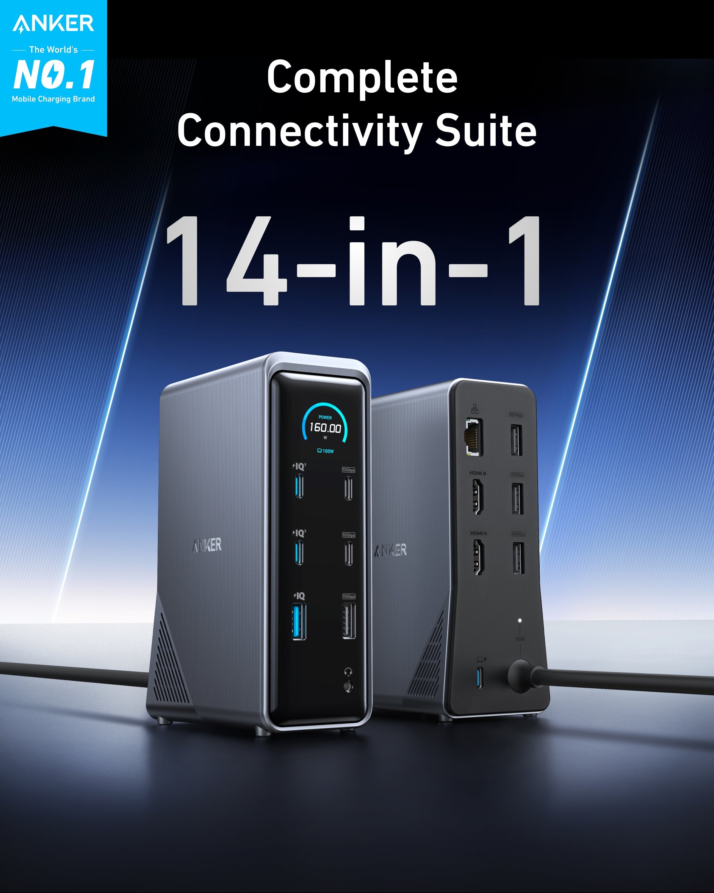 分配器・切替器 ANKER Anker Prime Docking Station Anker Prime 14-in-1 Docking Station | Anker Kuwait