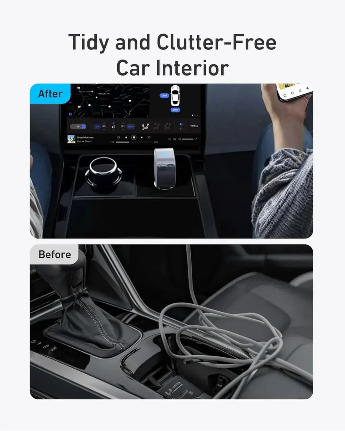 Anker USB-C Car Charger(75W Max with Built-In Retractable Cable) -Silver
