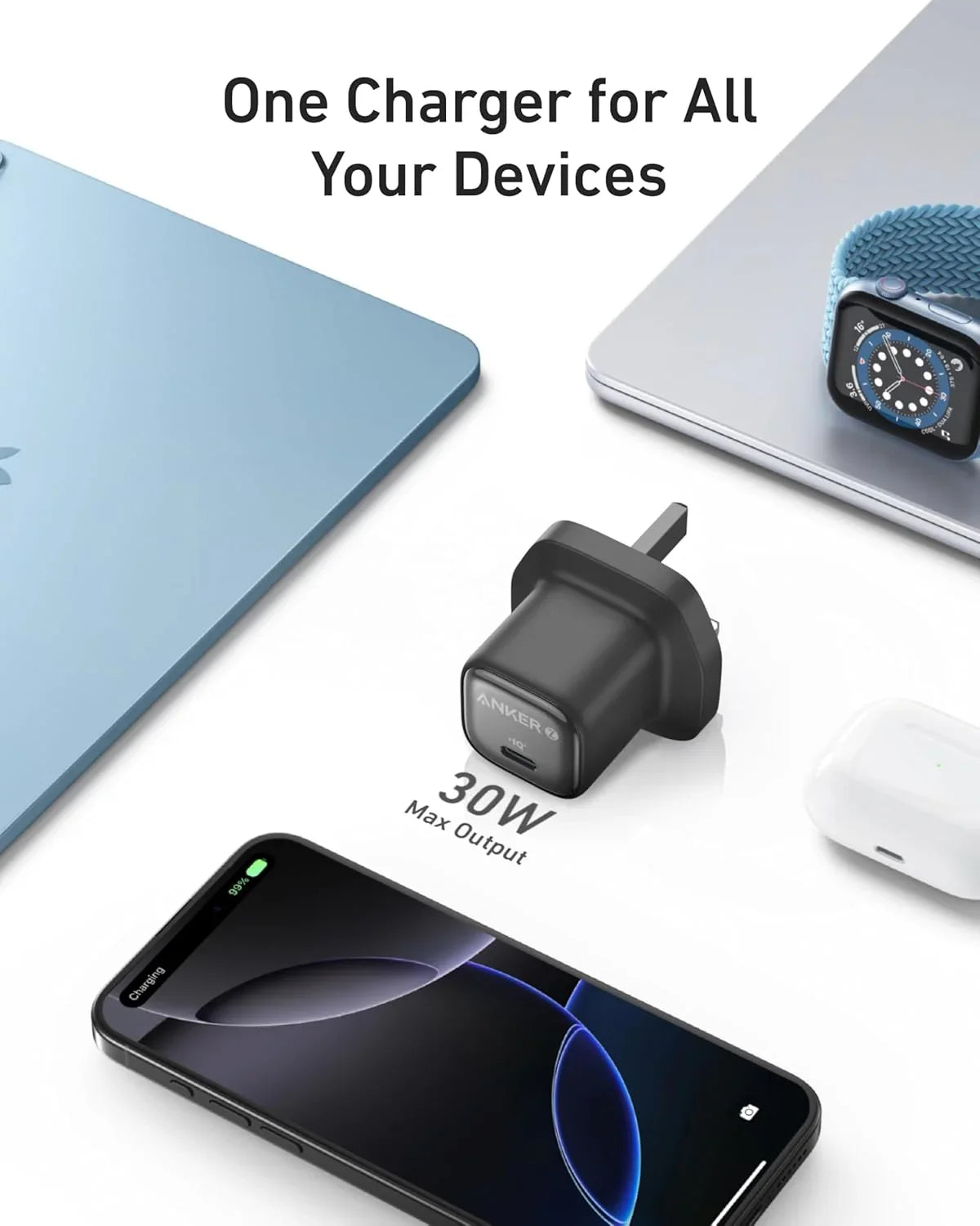 Anker Zolo Charger 30W, PD 3.0 - Black