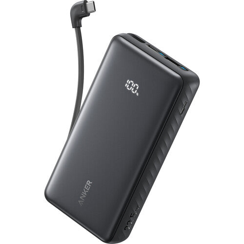 Anker Zolo Power Bank (20K, 22.5W, Built-In USB-C Cable) - Black