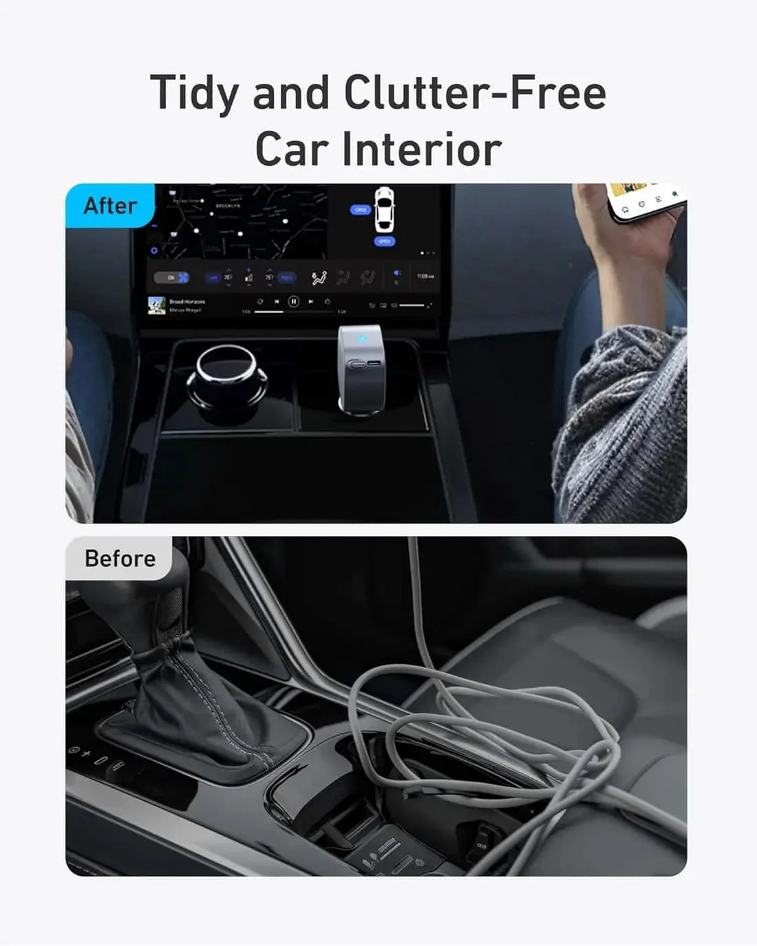 Anker USB-C Car Charger(75W Max with Built-In Retractable Cable) -Silver