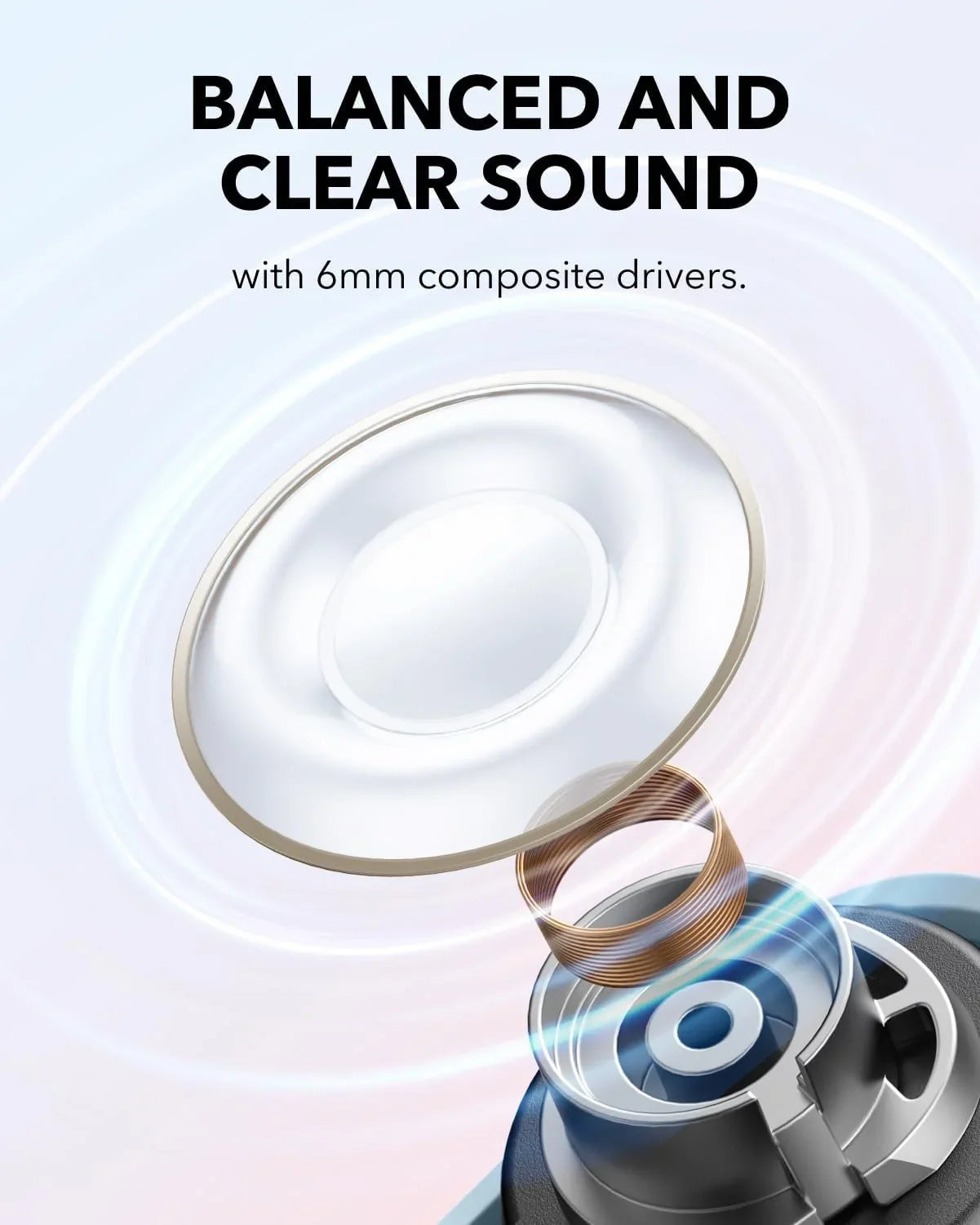 6mm composite driver for balanced clear sound, Anker Kuwait