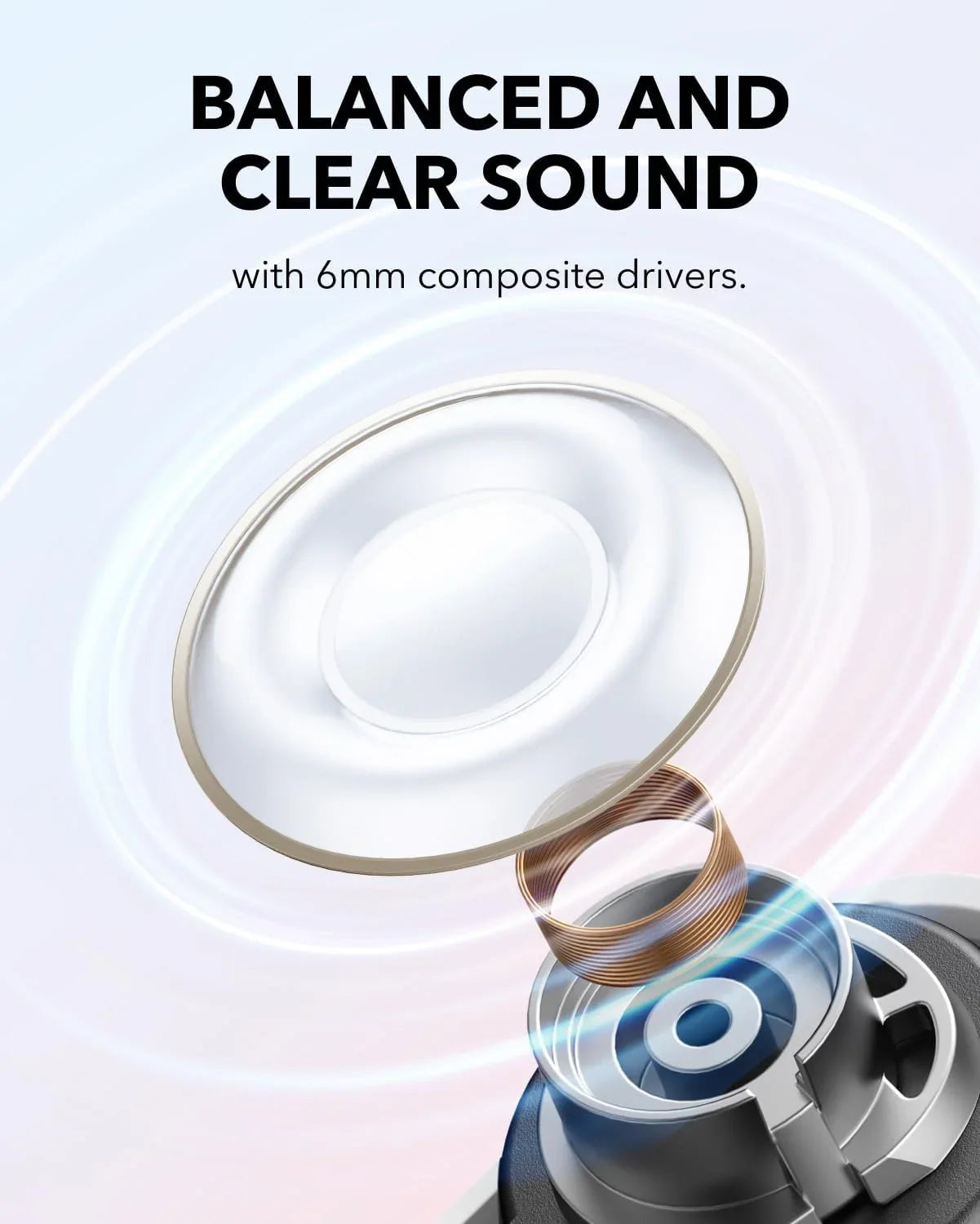 6mm composite driver for balanced clear sound, Anker Kuwait