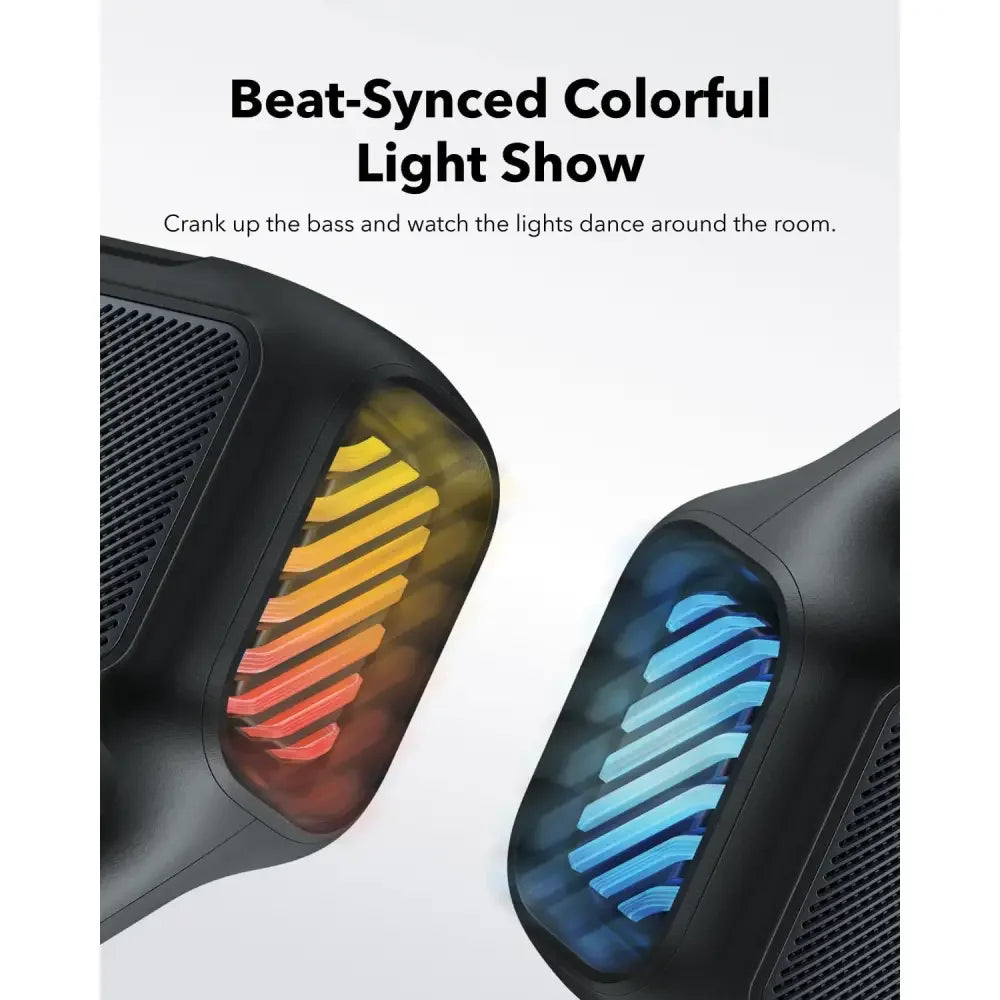 Beat-Synced Colorful Light Show Speaker with Dynamic RGB Lights - Anker Kuwait