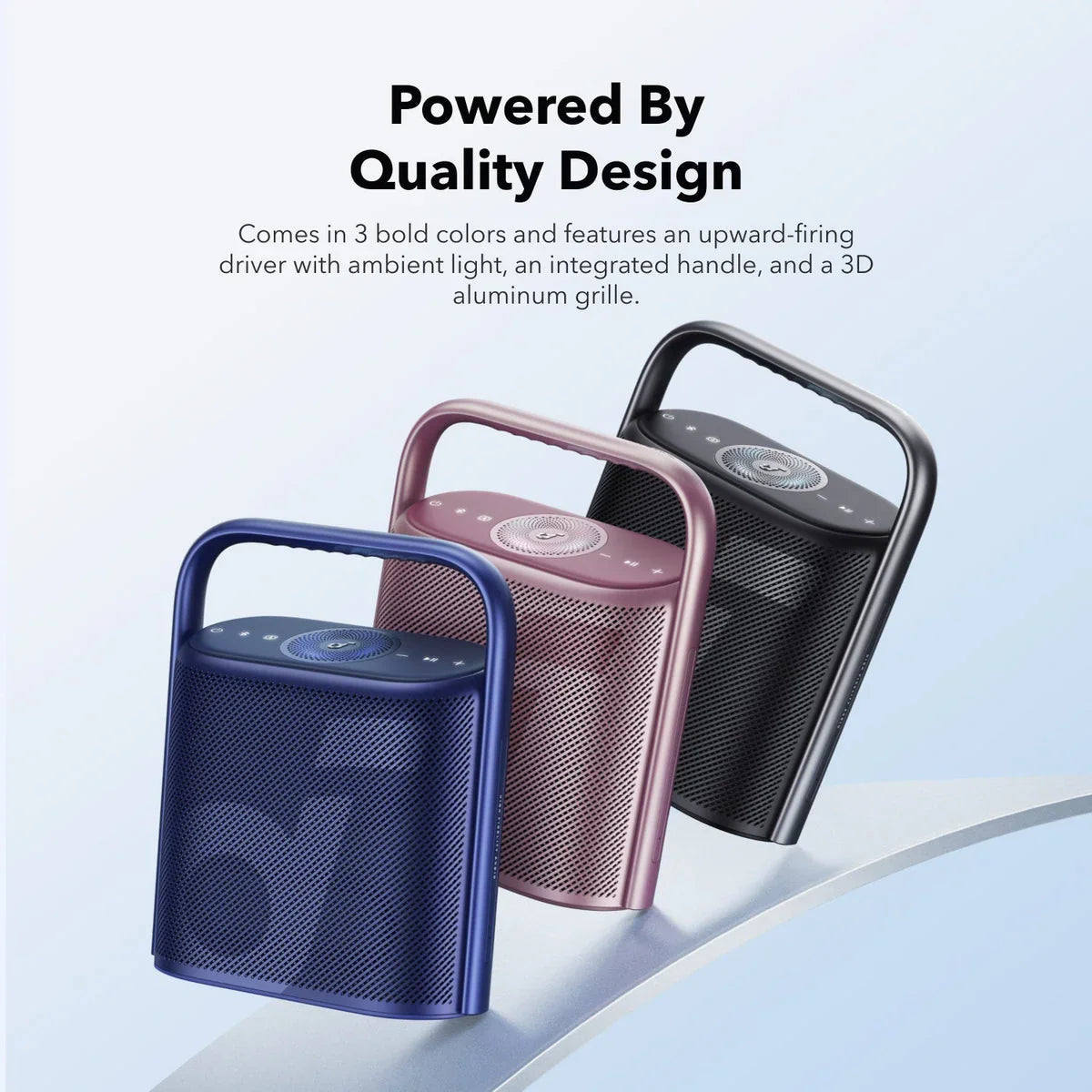 Portable Bluetooth speaker in 3 bold colors with handle & 3D grille, Anker Kuwait