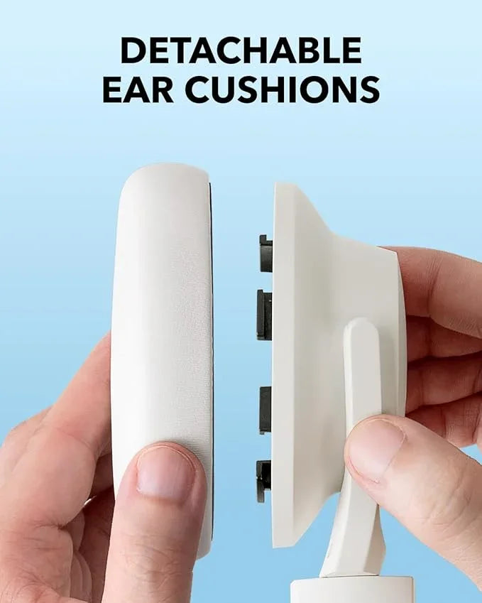 Detachable ear cushions for headphones, shown being removed by hands — Anker Kuwait