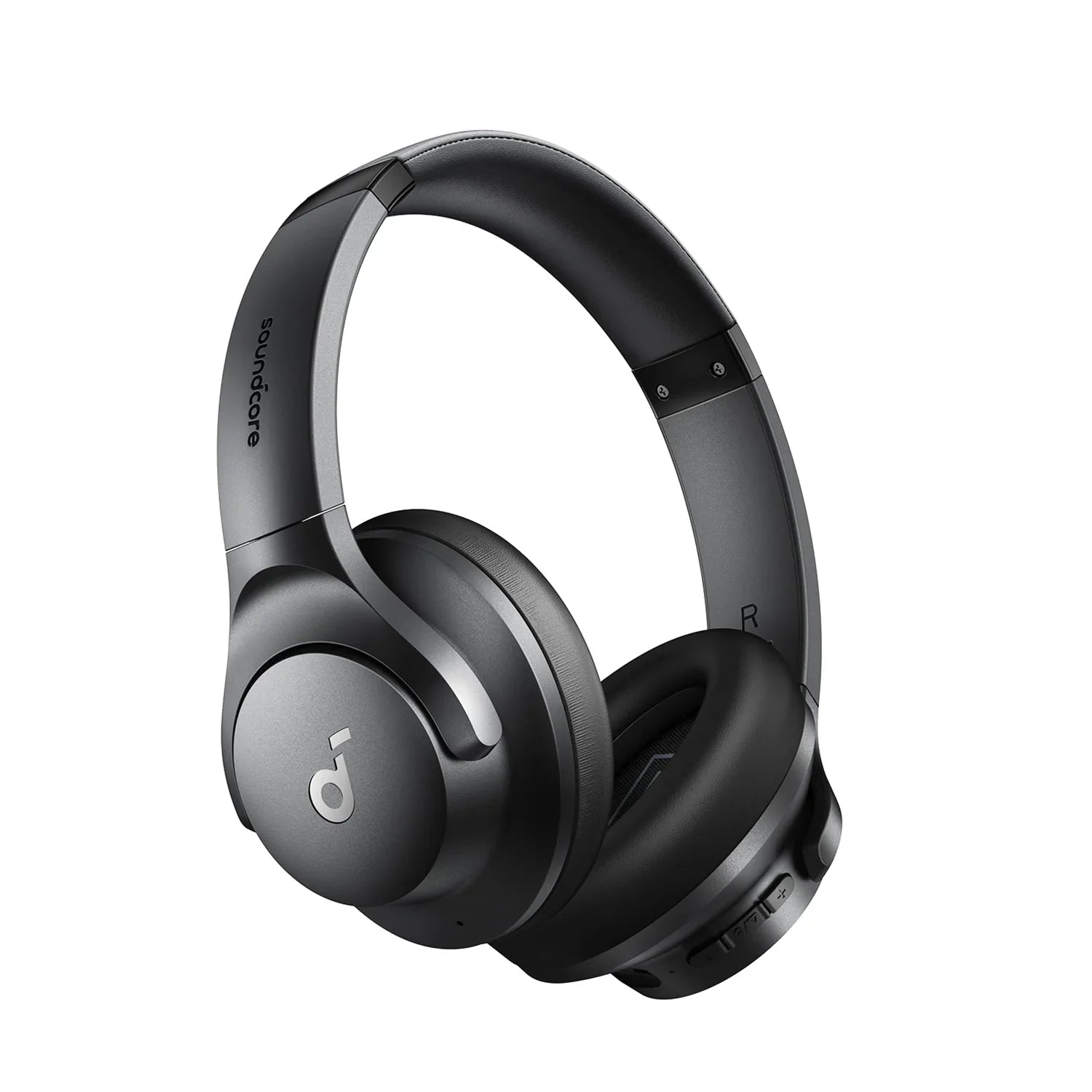 Anker Soundcore wireless headphones, sleek black over-ear design with noise cancellation, perfect for music lovers in Kuwait.