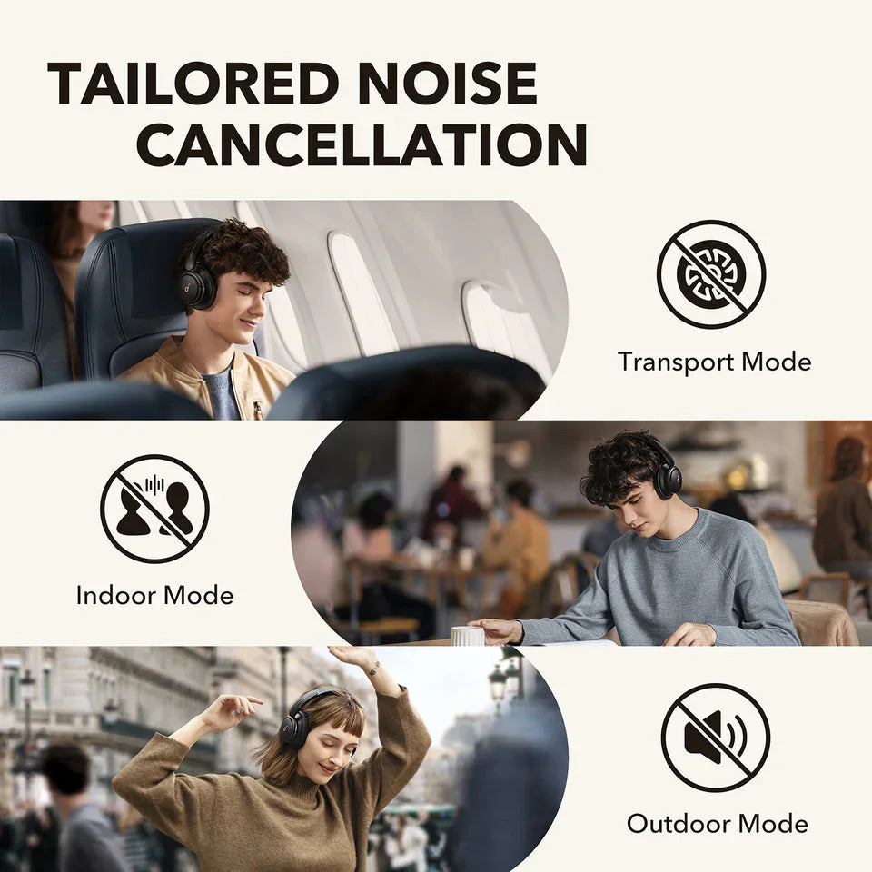 Anker noise cancelling headphones in Transport, Indoor & Outdoor Modes — Anker Kuwait