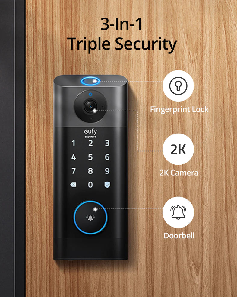 Eufy Video Smart Lock FingerPrint & Wi-Fi -Black