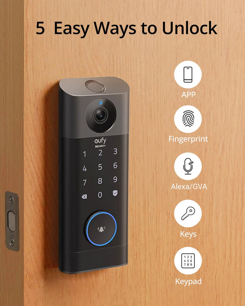 Eufy Video Smart Lock FingerPrint & Wi-Fi -Black